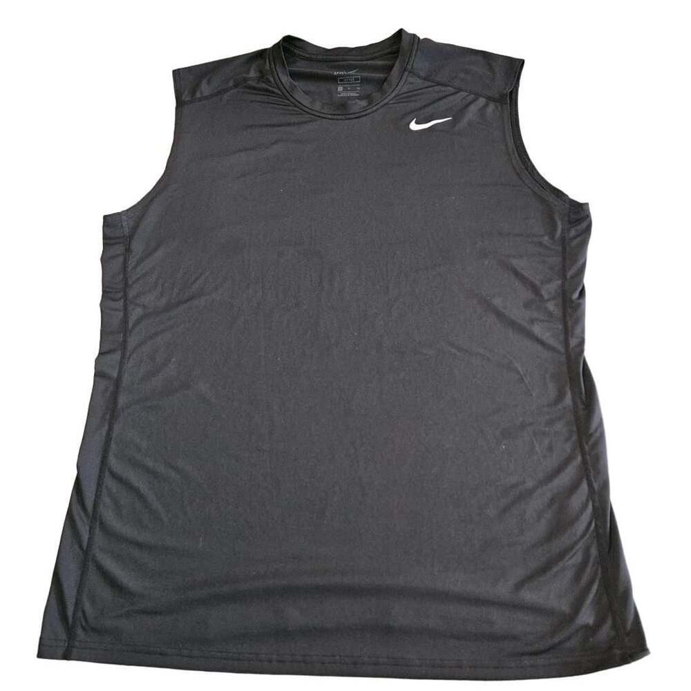 Nike Dri-FIT Fitted Sleeveless Tank Top Size XL Black Gym Muscle Shirt